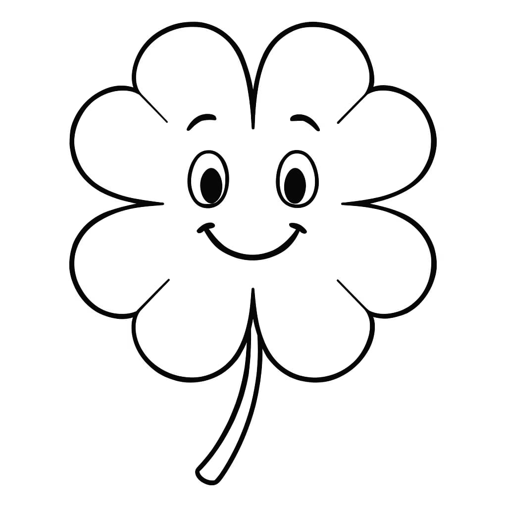 Pages de coloriage Trèfle à quatre feuilles