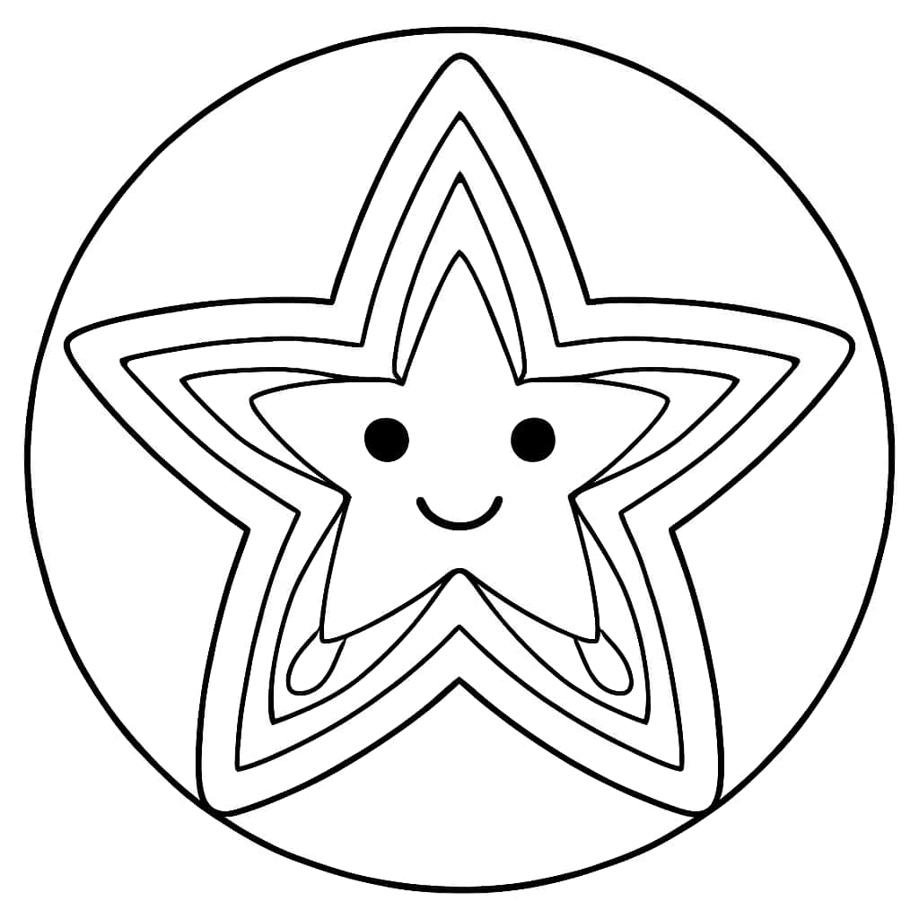 Мандала для раскрашивания: простая звезда — раскраски мандала для детей