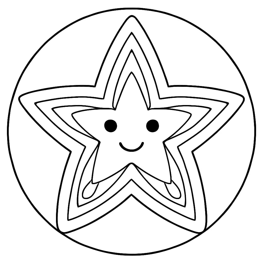 Мандала для раскрашивания: простая звезда — раскраски мандала для детей