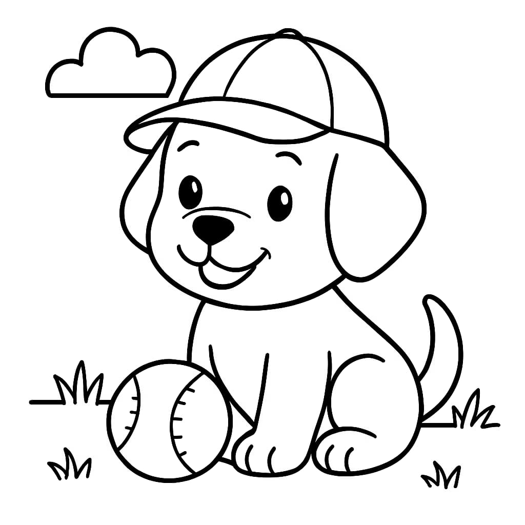 棒球涂色页:狗吉祥物