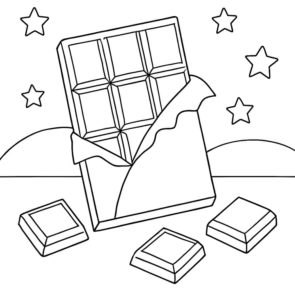Pages de coloriage de bonbons - Chocolat amusant