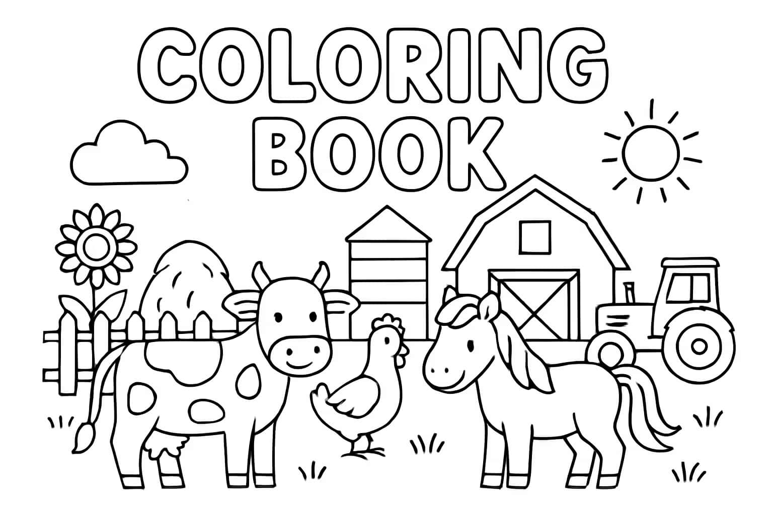 Farm Coloring Pages | Printable Animal & Crop Sheets