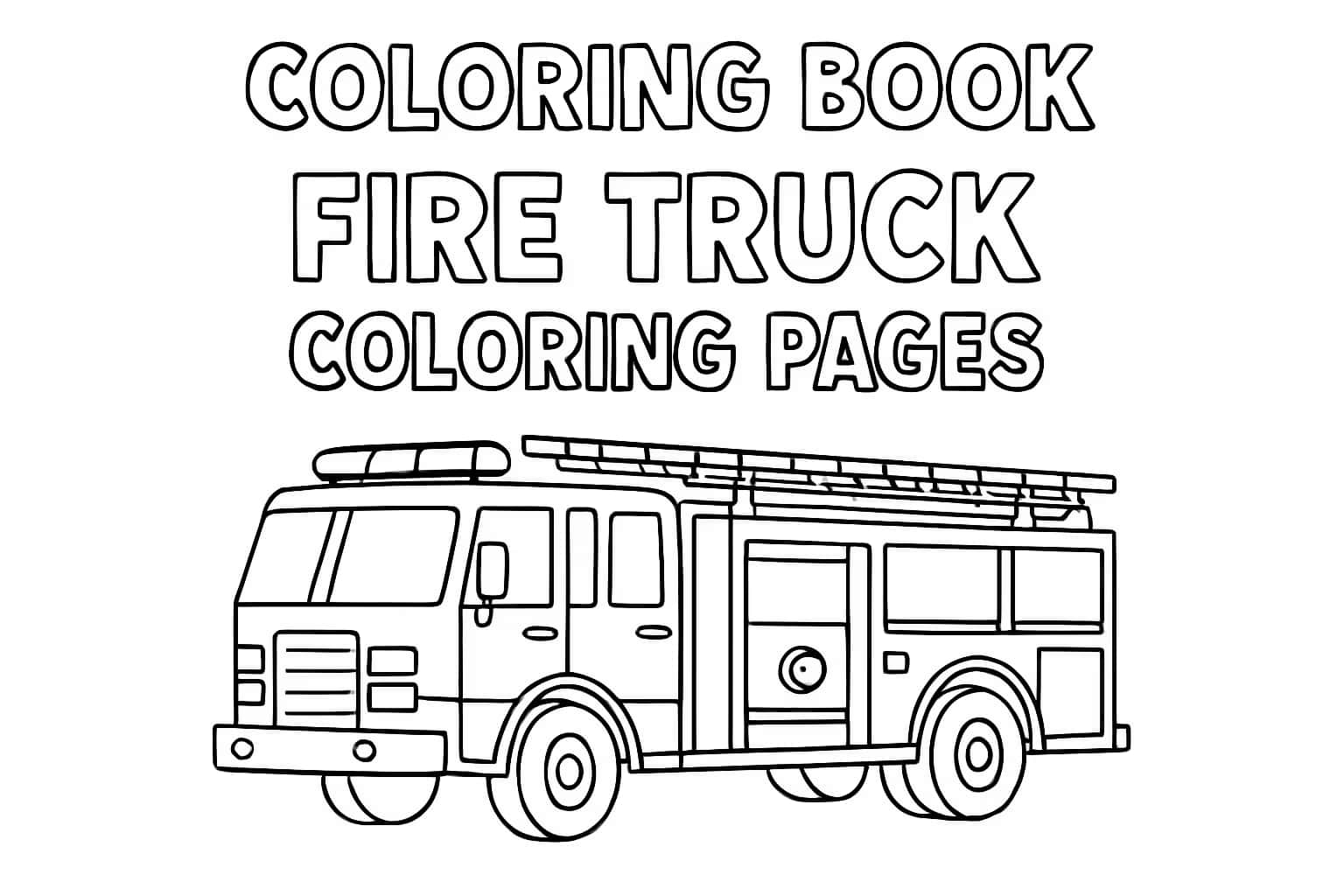 消防車ぬりえページ | 印刷して楽しめる