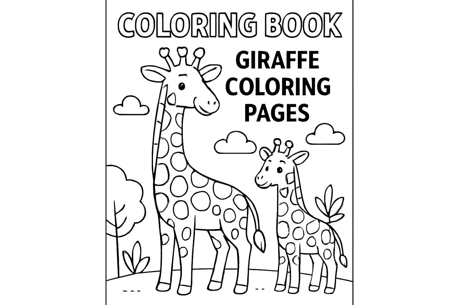 Páginas para colorear de jirafas | Arte imprimible