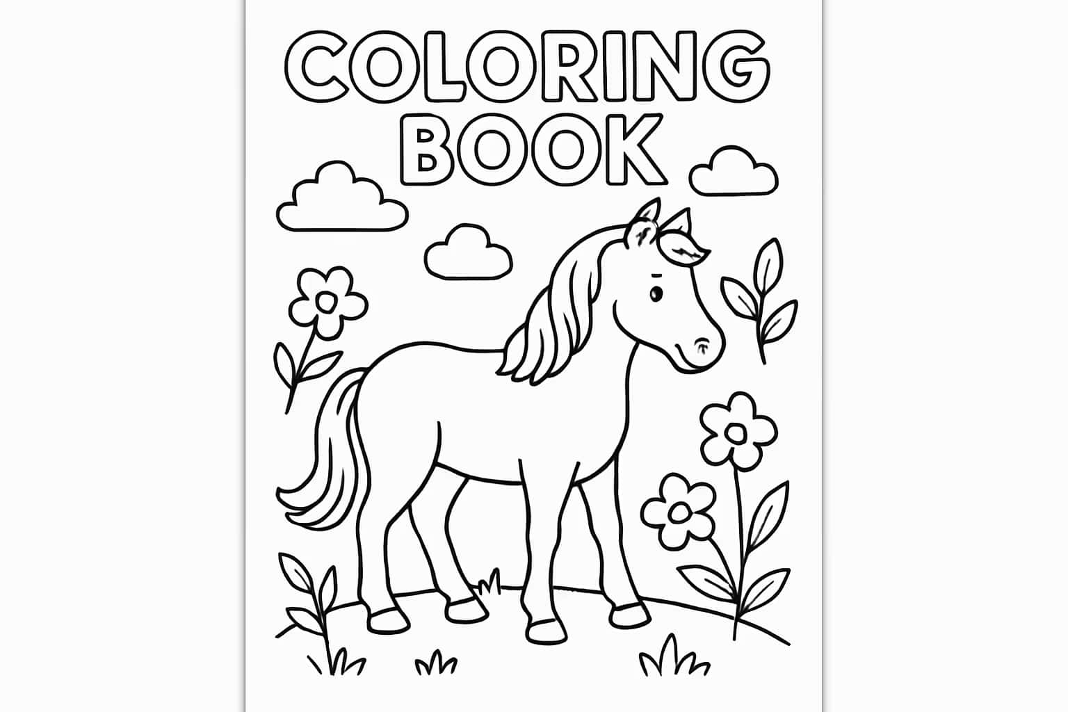 马涂色页 | 可打印动物主题线稿