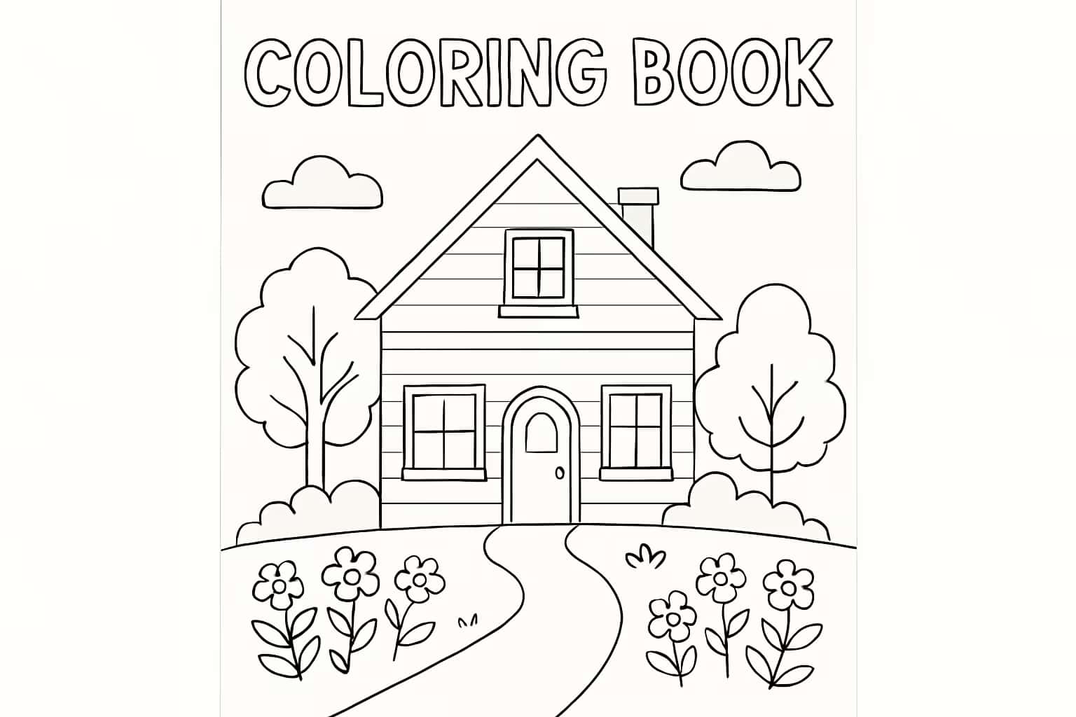 House Coloring Pages | Printable Line Art