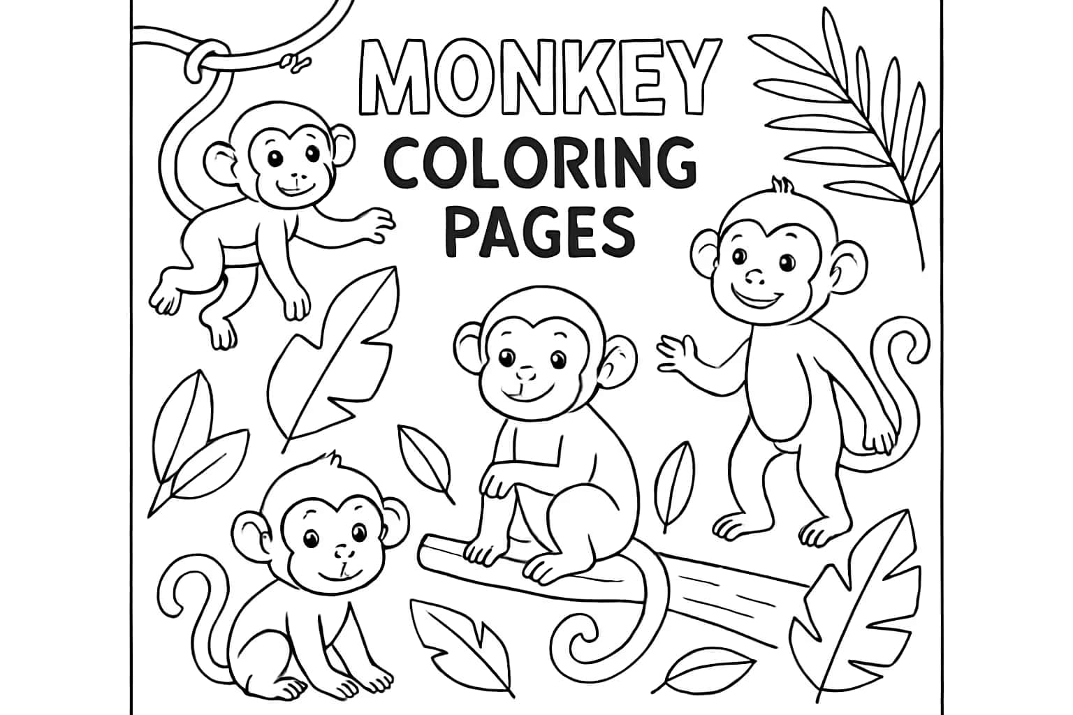 猴子涂色頁 | 可打印線稿