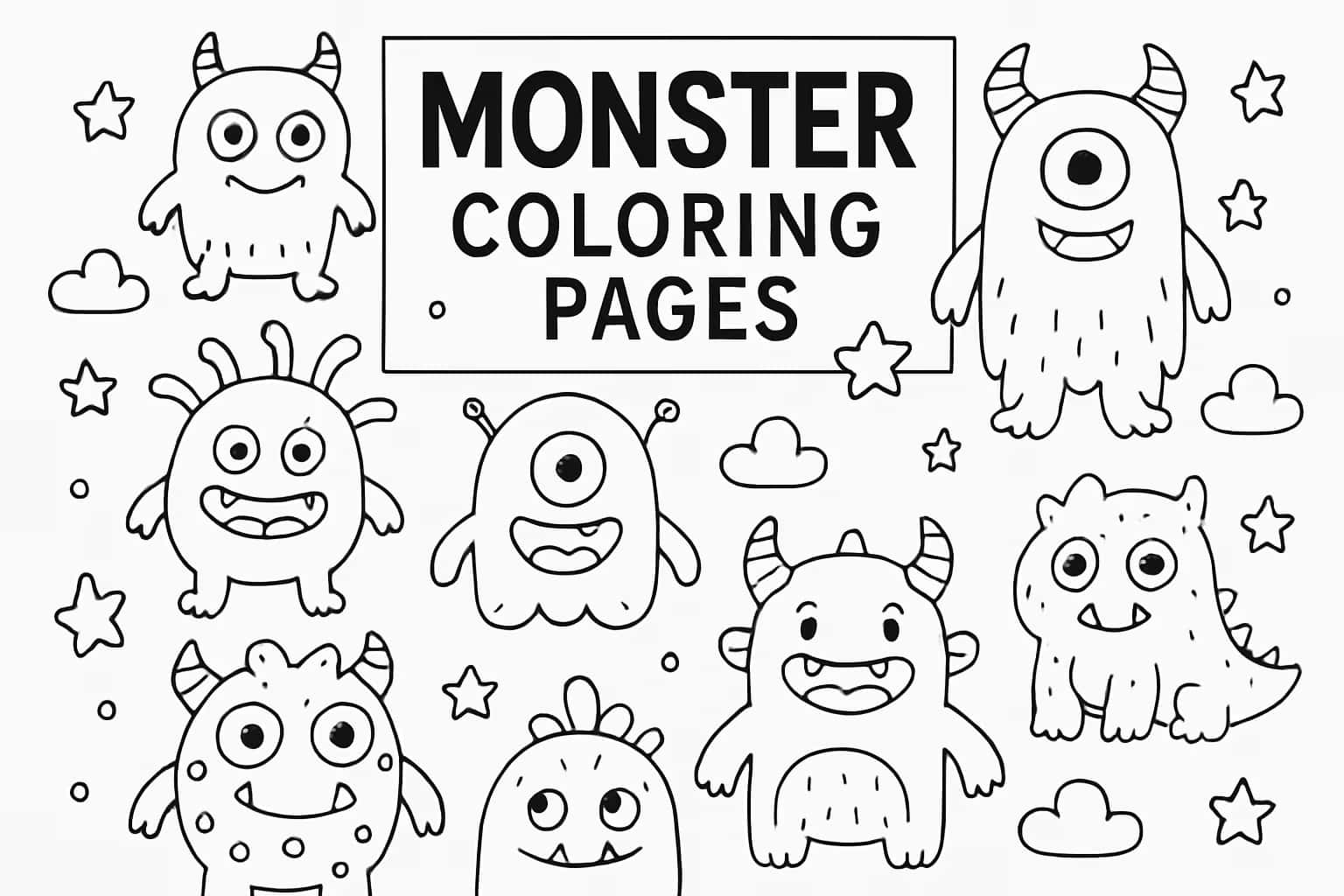 Monster Coloring Pages | Printable Fantasy Fun
