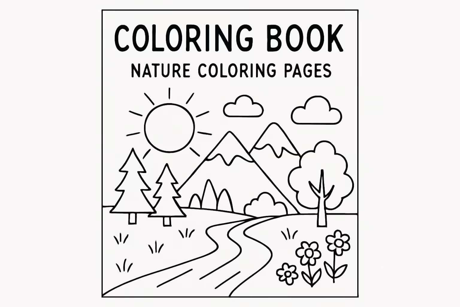 大自然涂色页 | 可打印自然主题线稿