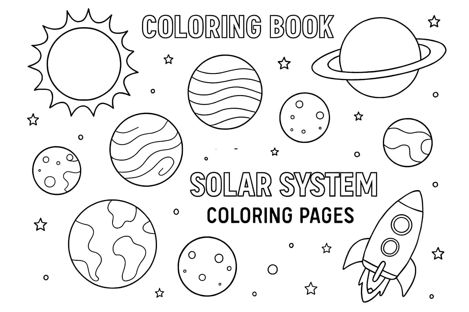 Páginas para colorear del sistema solar | Imprimibles
