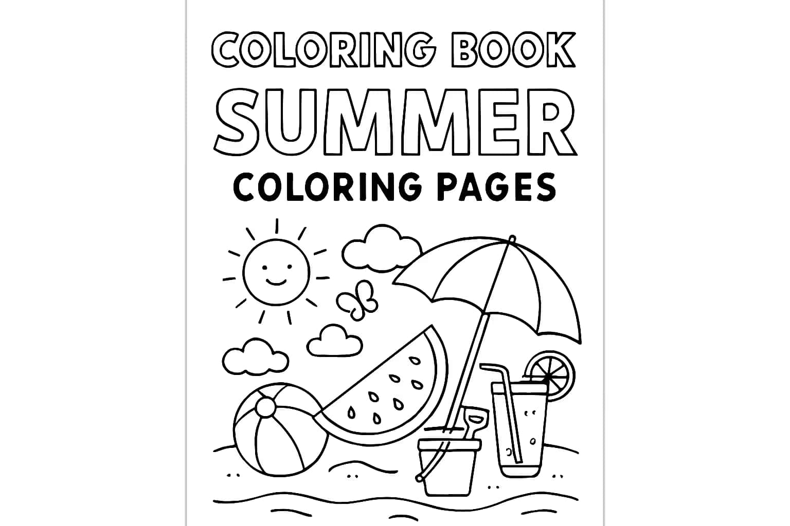 夏日涂色页 - 趣味夏天主題兒童涂色書