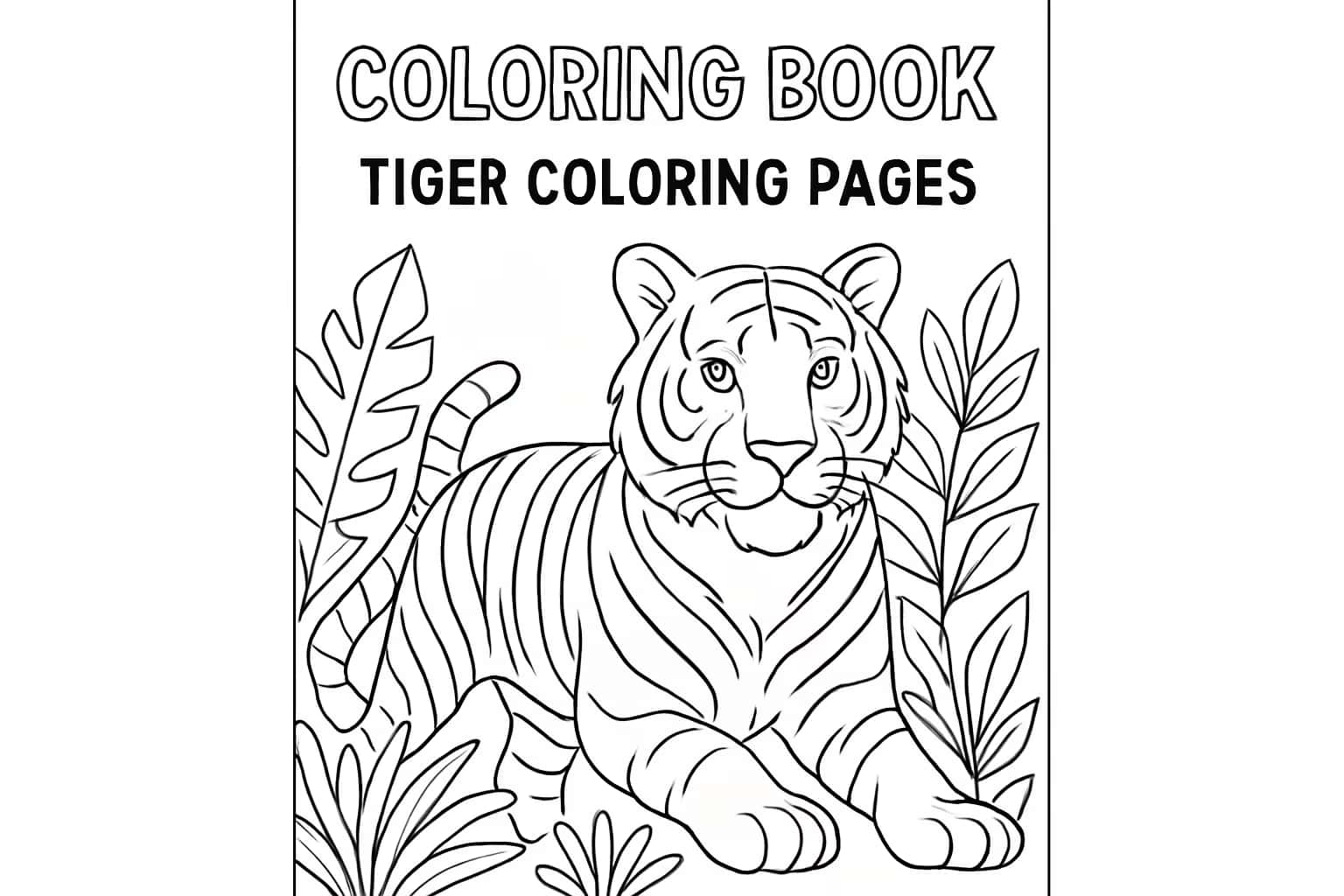 Páginas para colorear de tigres | Arte imprimible