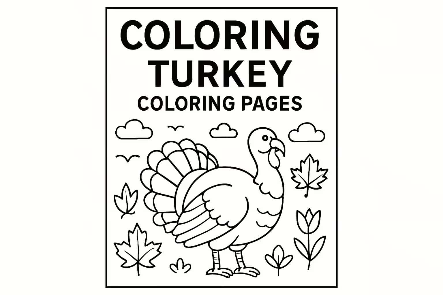 火雞涂色頁 | 可打印感恩節主題